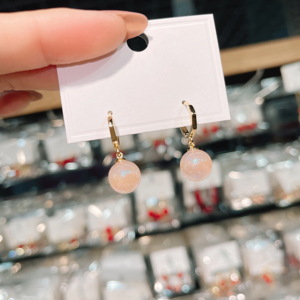 Hainon 2022 Rainbow Pearl Mermaid earrings luxury pink purple round earrings Shiny fashion jewelry New 1