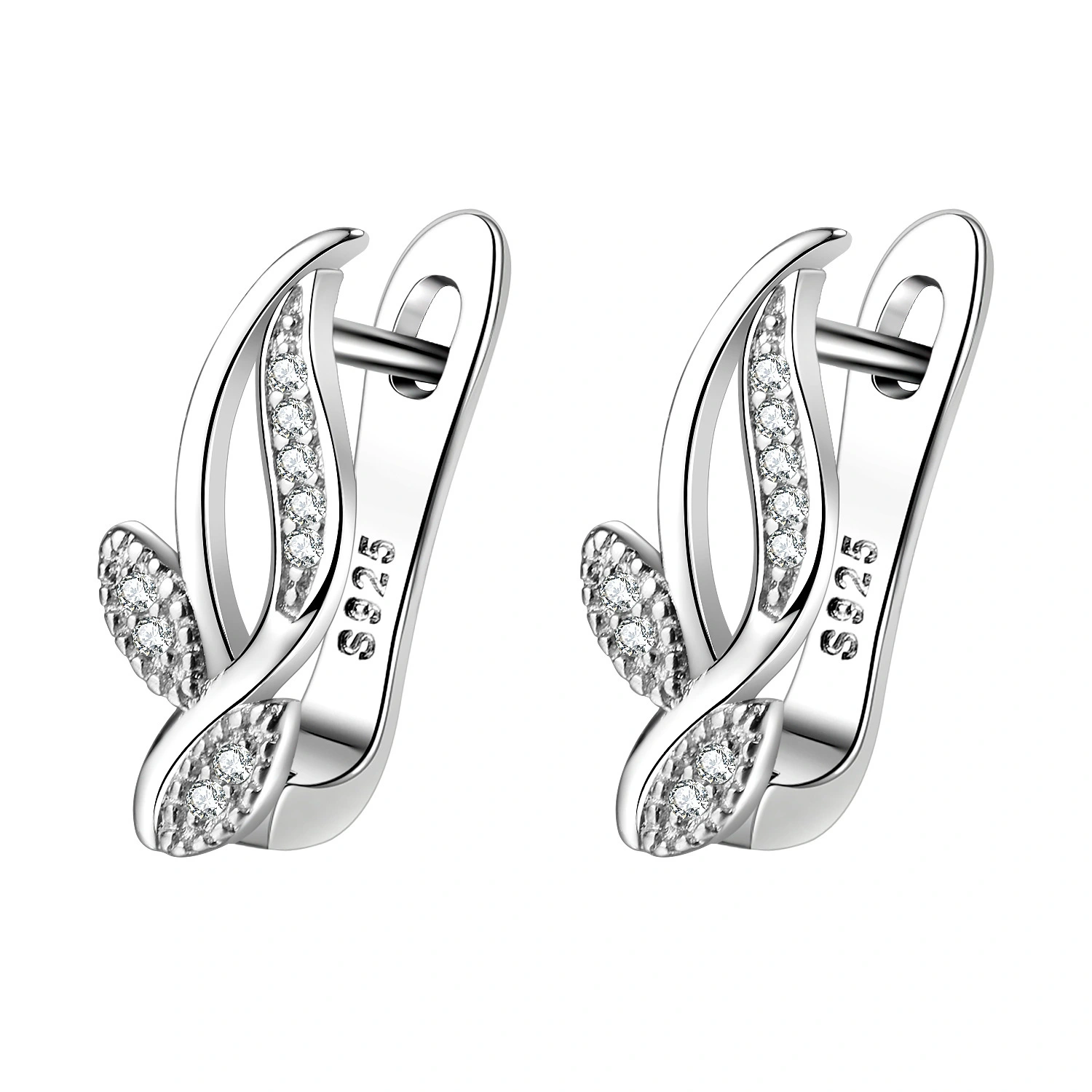 Hainon 2022 clip earrings women Plant Leaf zircon earrings Fashion Elegant romantic gift Jewelry 1