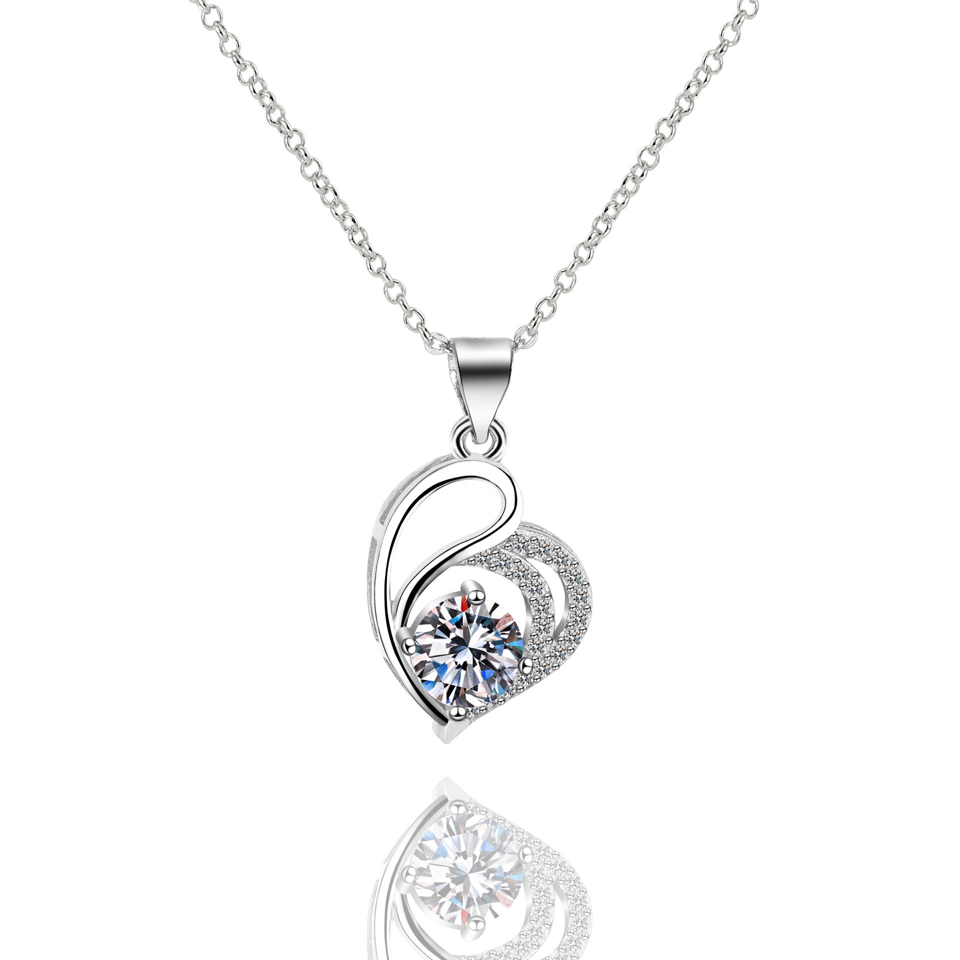 Hainon Heart Necklaces jewelry For Women Micro Full zircon pendant necklace 2022 1