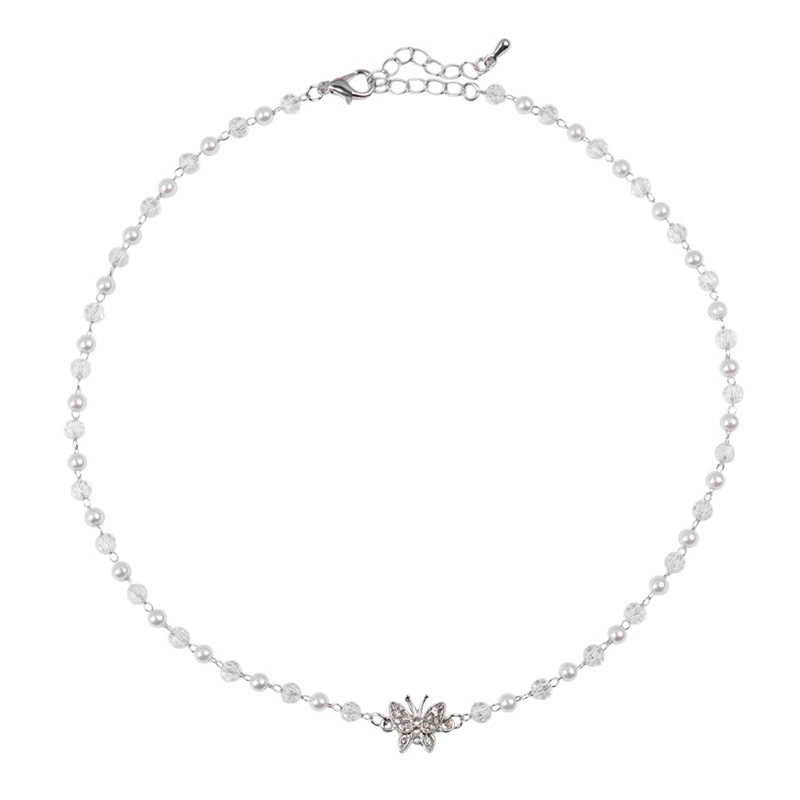 Hainon jewelry Chokers Necklaces white butterfly beads fashion long pearl necklace for women Best festival gift 1