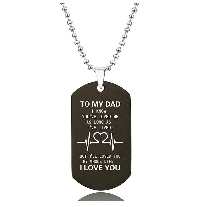 Hainon Men jewelry TO MY DAD pendant necklace Thanksgiving Best Gift Card boxs set 1