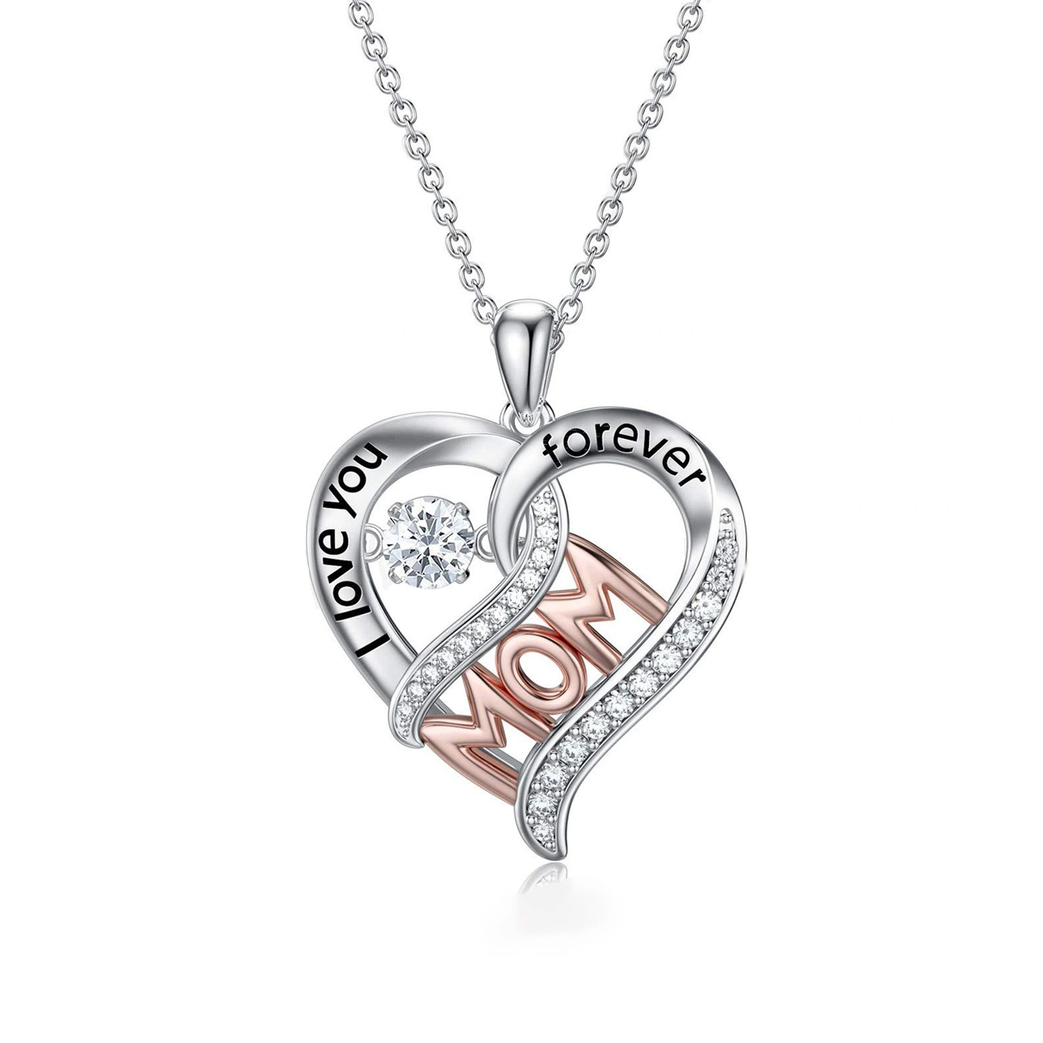 Hainon Custom Women Necklace Letter Mom Pendant Love Heart Pendant Necklace Jewelry For Mom Wholesale 1