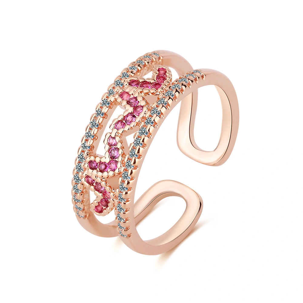 Hainon vintage style Love Ring zircon Jewelry new Fashion Jewelry Open Ring Gift for women wholesale 1
