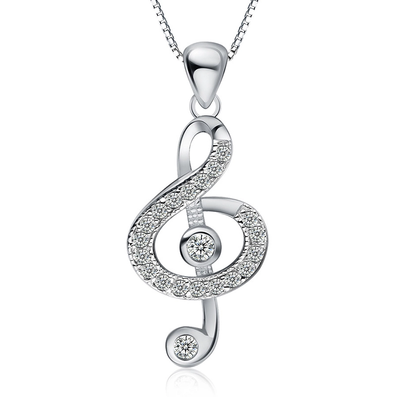 Yiwu cheap wholesale fashion jewelry zircon music note 925 silver pendant 1