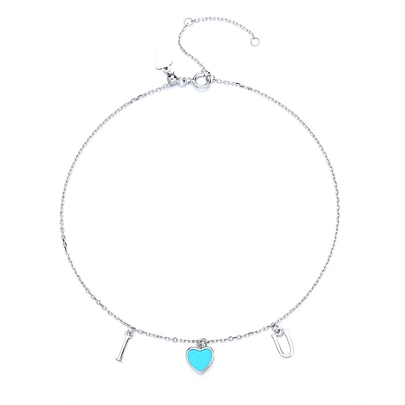 Hainon S925 Sterling Silver Peach Heart love Fashion Temperament Bracelet jewelry Gift card flannel bag set 1