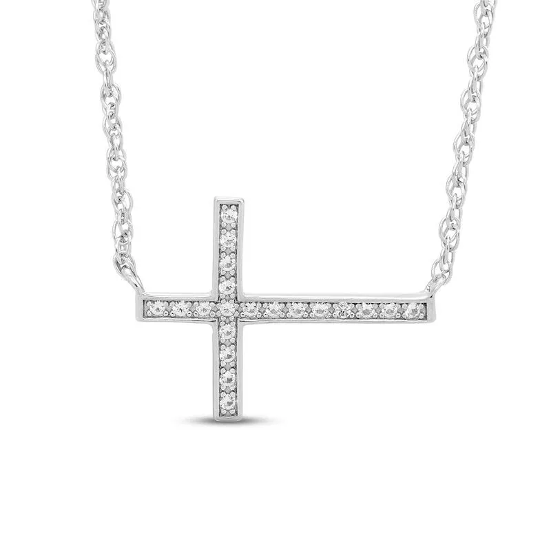 Hainon Classic Design silver Cross Zircon Choker Pendant Necklace for Unisex 1