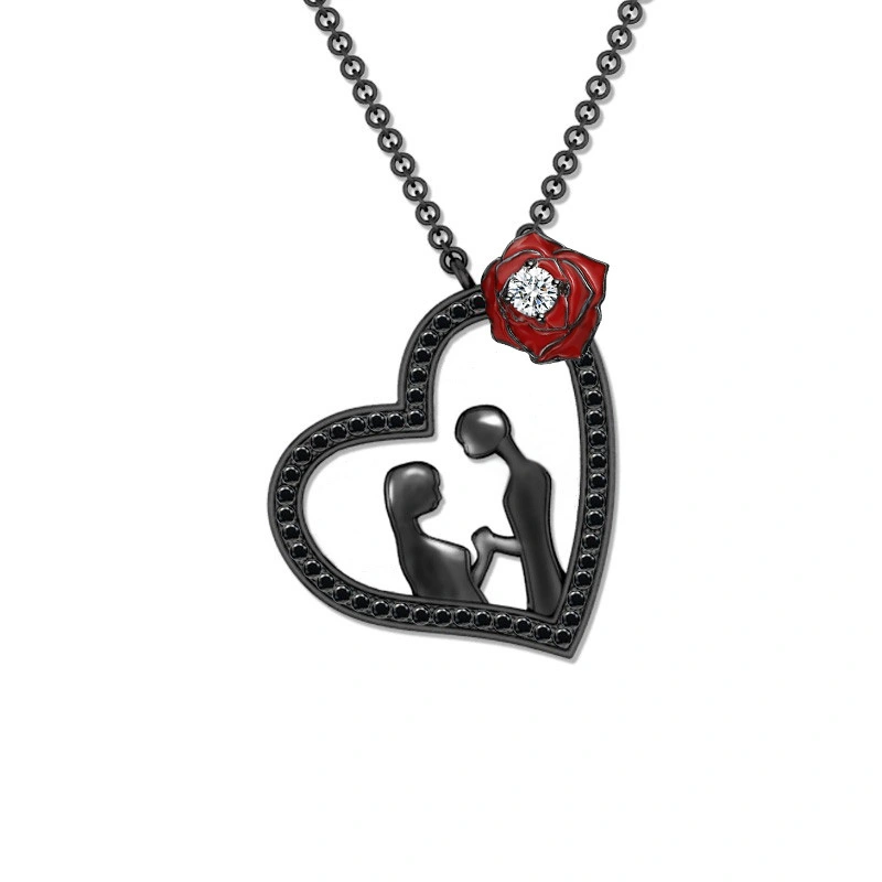 Hainon fashion heart tennis Pendant Necklaces for Women Forever Love Valentine Day necklace Jewelry Gifts for Women Wife Girl 1