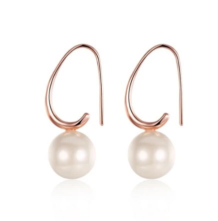 Rose gold pearl earrings temperament ladies elegant earrings for women 1