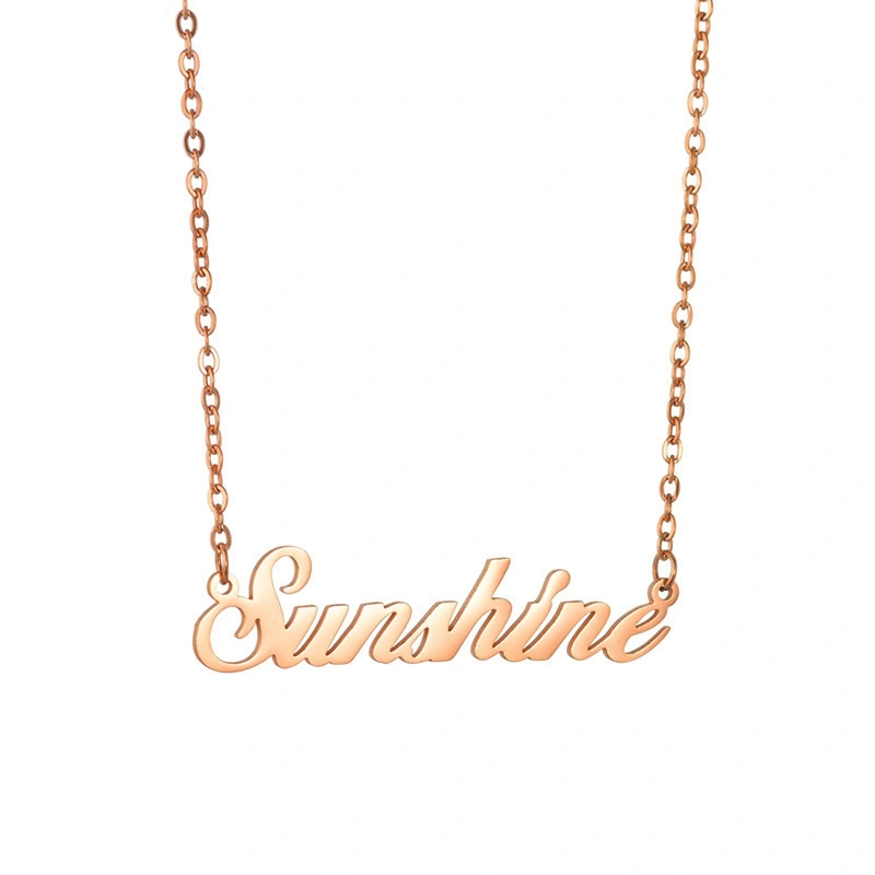 Hainon 18k gold Plated Stainless Steel Necklace Personalized Letter Necklace For Women Custom Names Necklace4 1