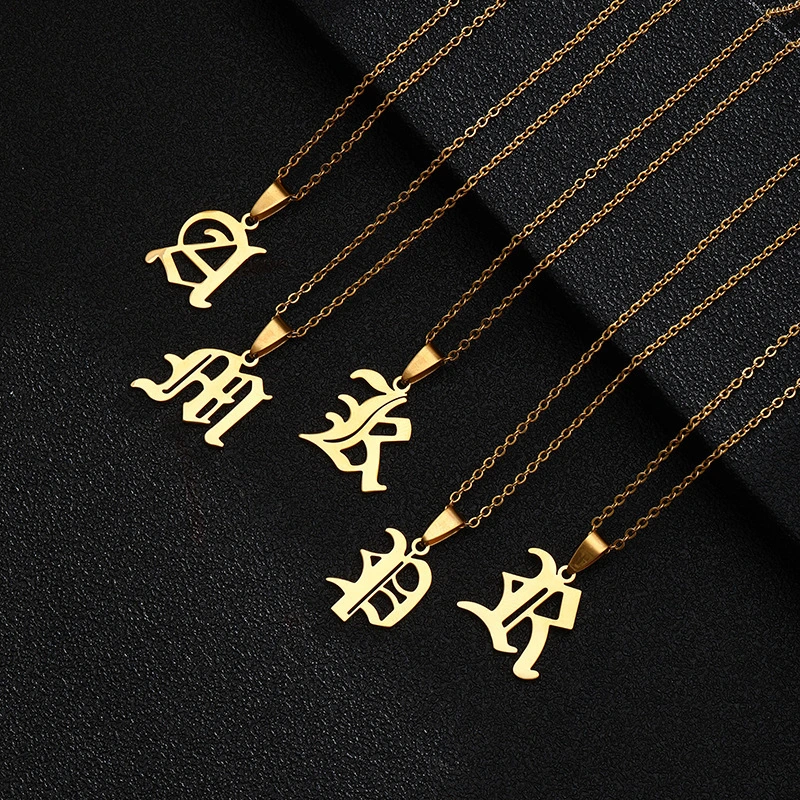 Hainon initial necklace stainless steel necklace Personalized letter necklace Jewelry Gift for women 1