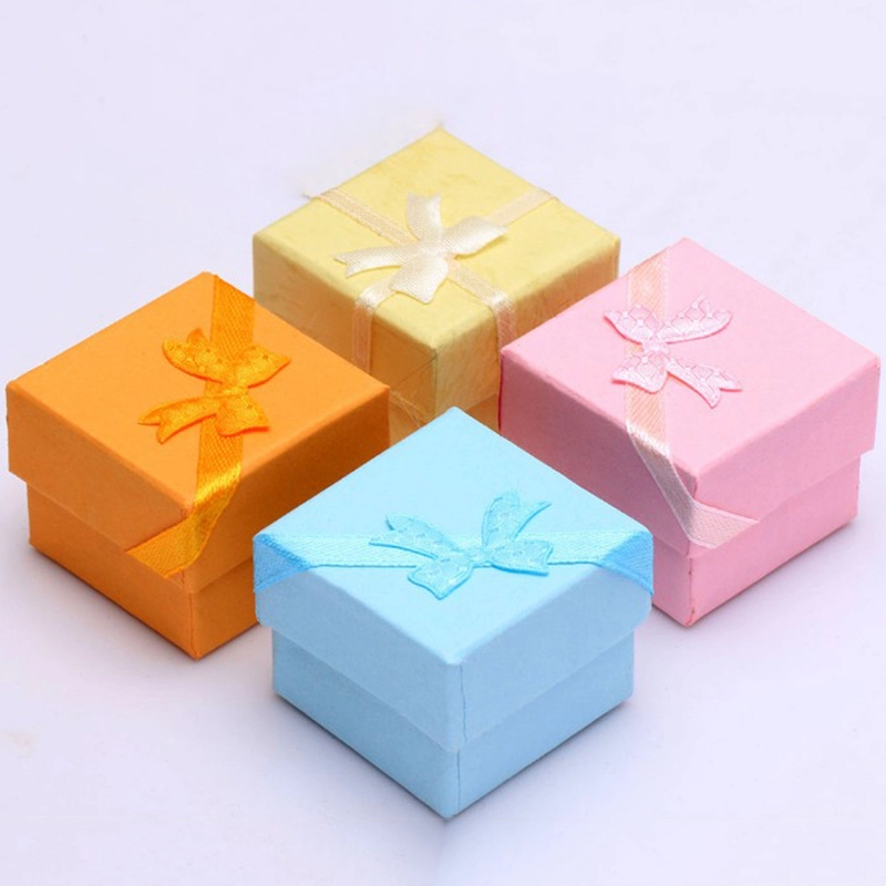 Wrapping Paper Box Engagement Ring * 42 * 32mm Cube Paper Box for Rings New Jewelry Accessories Gift Pink Blue Yellow Orange 42 1
