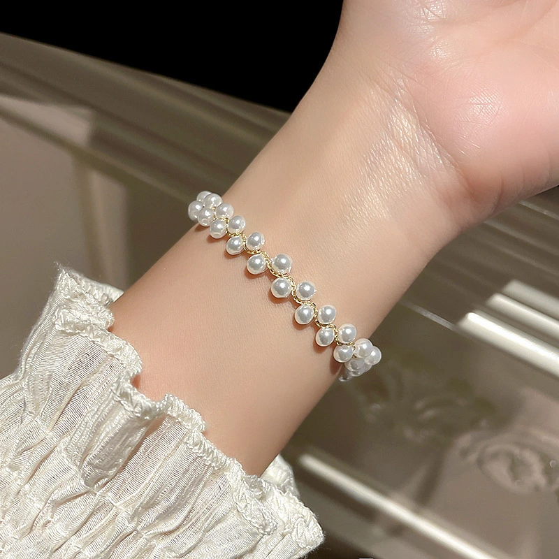 Hainon bracelets Gold Plated Zircon Stone Charm Elegant Pearl Bracelet women Festival gifts Handmade Jewelry 1