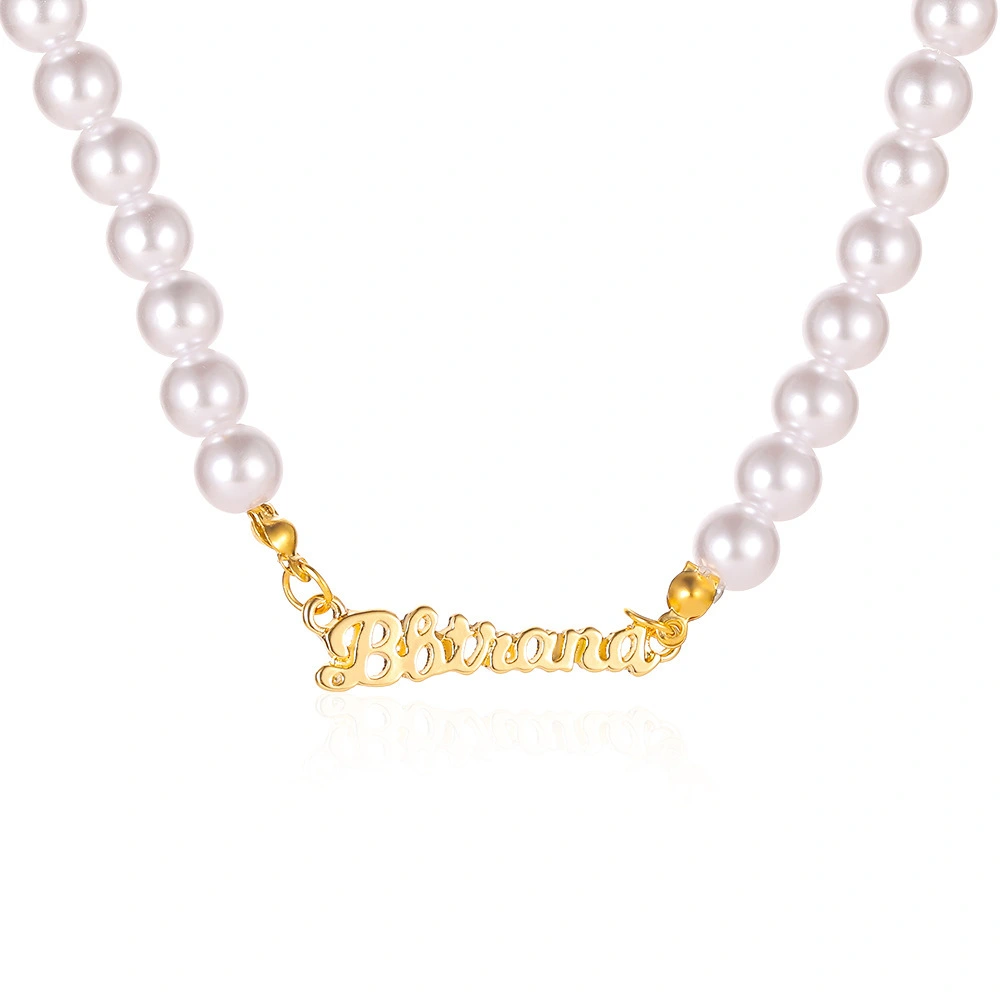 Hainon jewelry necklace Special Simple Full Tiny Beads words Women Pearl Choker Chain Necklace holiday gifts 1