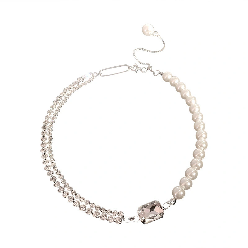 Hainon Wholesale necklace Unique Silver plated zircon chokers Chain Jewelry Pearl New Design Fashion Necklaces 1