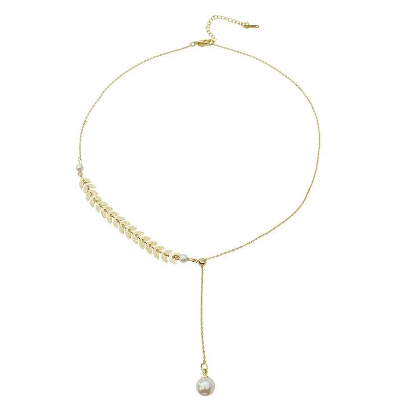 Hainon jewelry pendant Necklaces gold olive fashion long pearl necklace for women Best festival gift 1