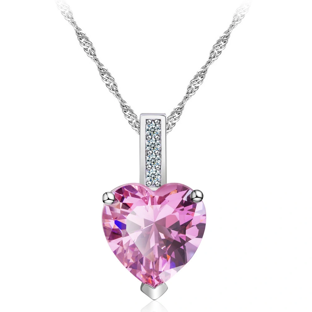 Hainon Shiny heart shaped zircon pendant necklace for women wholesale 1