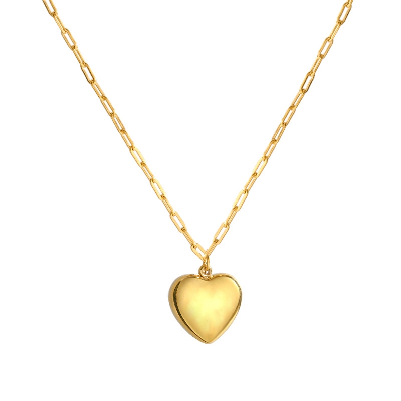 Hainon Trendy Fashion Titanium Steel Necklace Female Retro Sex Heart Clavicle Chain Temperament Pendant 1