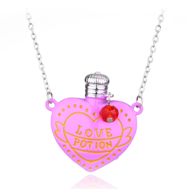 Hainon Valentine's Day Gifts Love Potion Love Potion Necklace Peach Heart Love Medicine Bottle Pendant 1