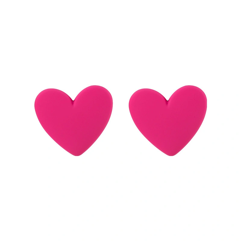 Hainon Fashion frosted exaggerated big love earrings personality girl heart earrings jewelry for women 1