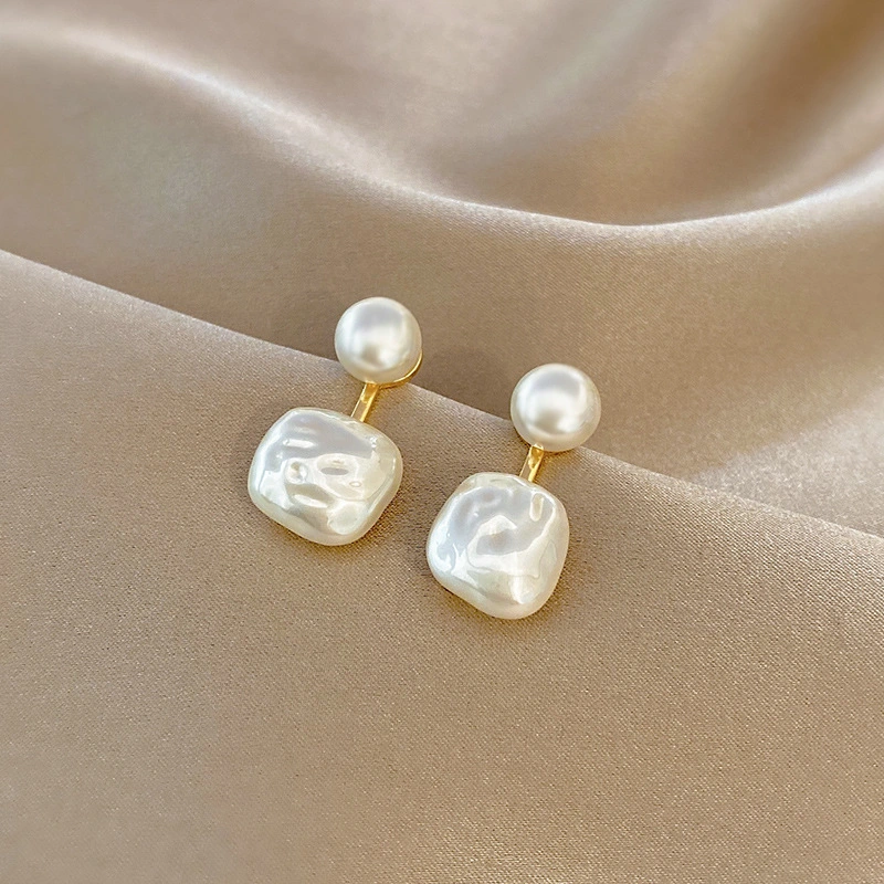 Hainon Fashion simple pearl earrings female personality trend niche earrings geometric earrings 1