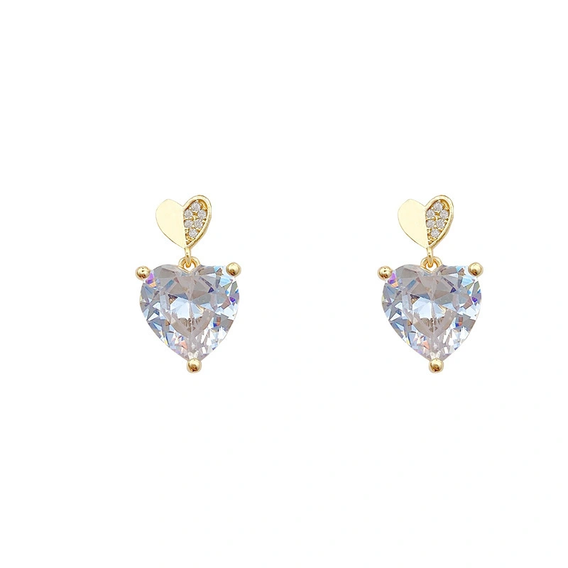 Hainon new Design love earrings female small heart shape earrings zircon personality fashion earrings trend 1