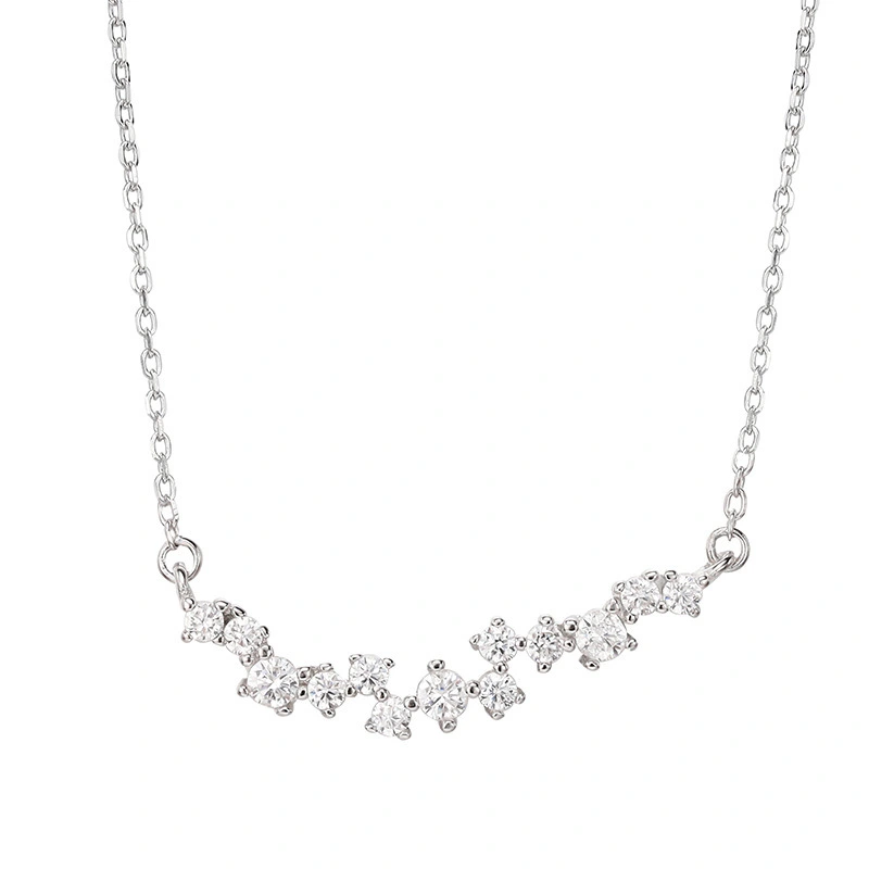 Hainon jewelry necklace simple Long irregular white zircon Valentine's Day gifts jewelry sterling silver necklace women 1