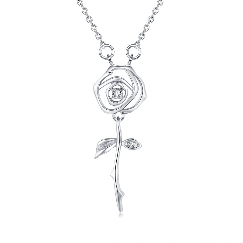 Hainon 925 sterling silver necklace Eternal love hollow rose romantic Anniversary gifts necklace 2022 1