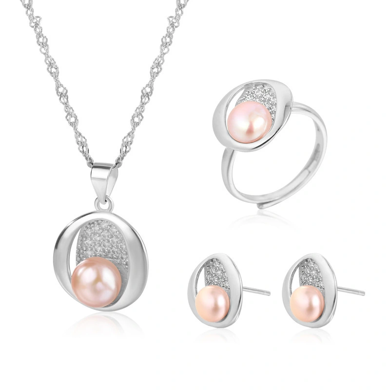 925 silver Ivory Pearl Wedding ring and Earrings Jewelry Set for Bridesmaids brides Fine Jewelry 1