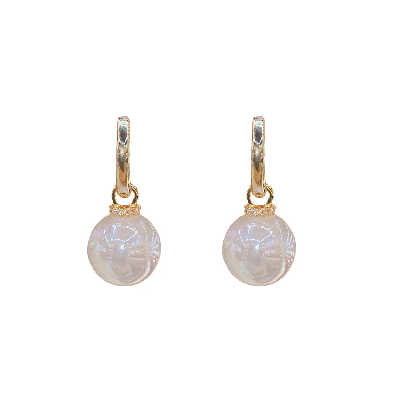 Hainon 2022 Elegant drop earrings women Mermaid Pearl Colorful Super Flash pearl earrings Fashion Jewelry 1