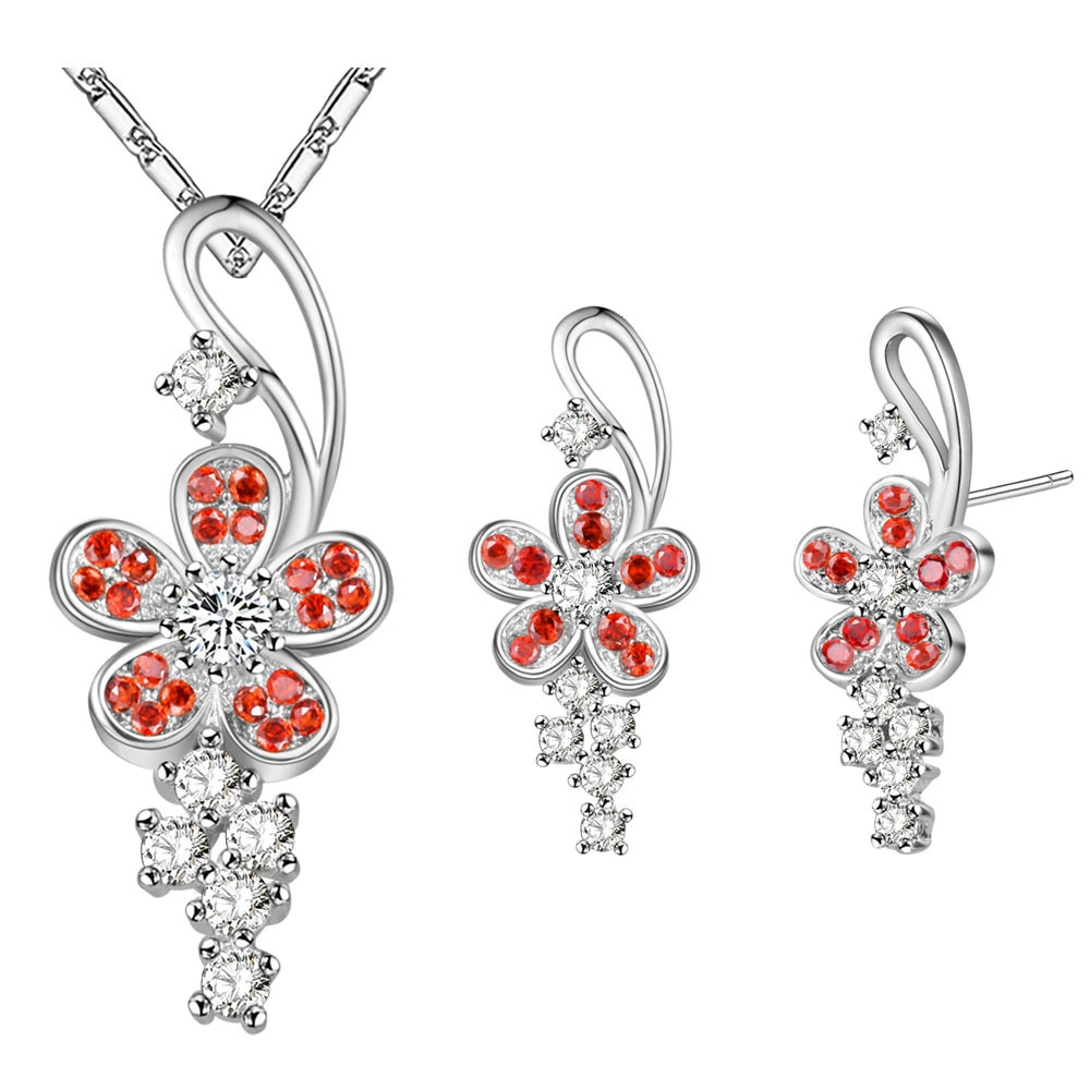 Hainon Red grapes Pendant Necklaces and Earrings Jewelry Set necklace and earrings jewelry set luxury Gift card 1