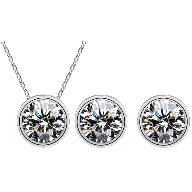 Hainon jewelry set 2021 zirconia jewelry set bridal wedding necklace and earrings jewelry set luxury Gift card 1