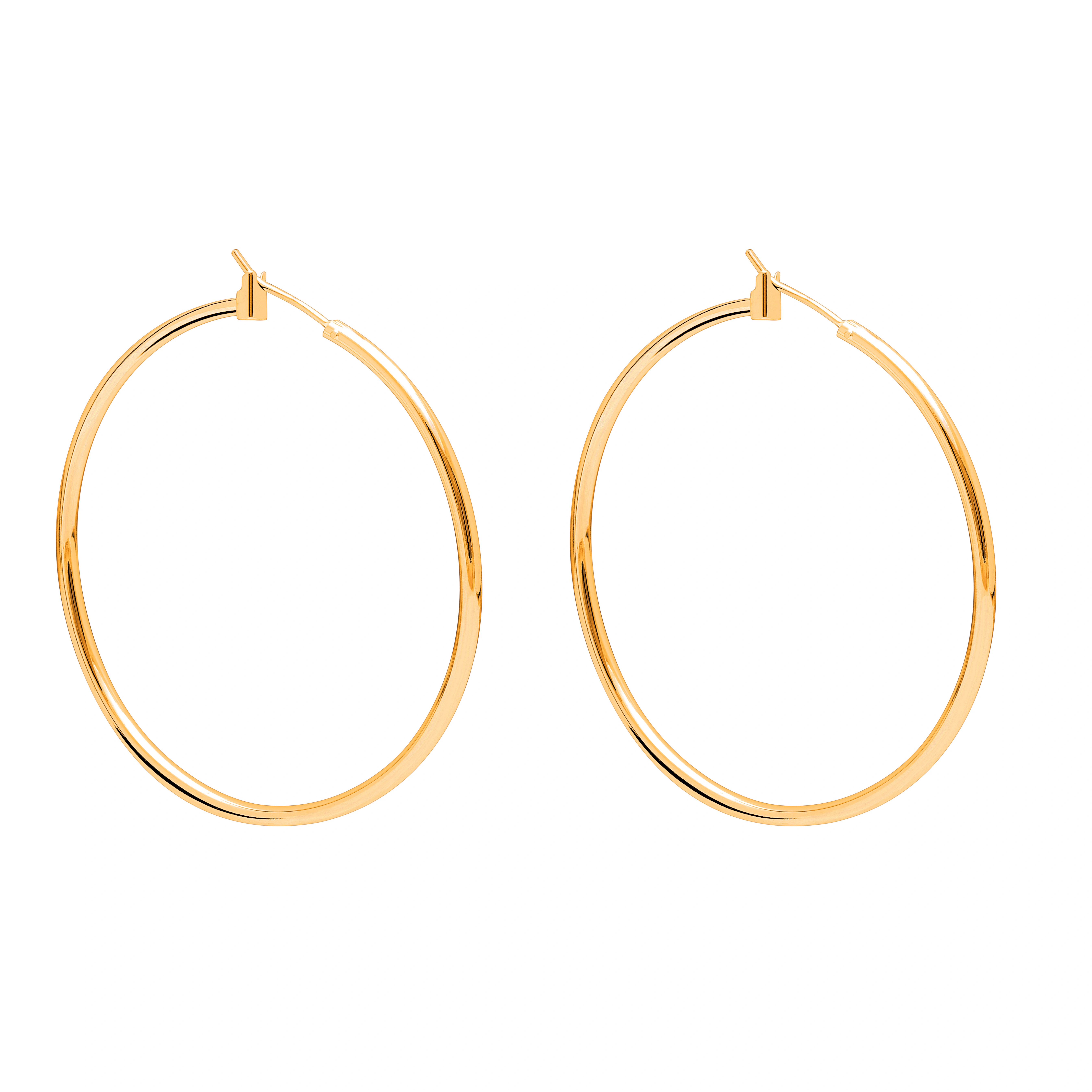 Plated 925 silver Hoop earrings 5cm diameter smooth round earrings cheap earrings brass material 1