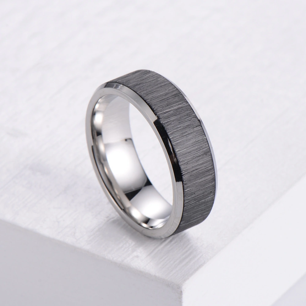 Hainon 2022 rings men 6mm Scrub Surface Blue Black Gold Multicolor Stainless Steel Men Ring Classic jewelry 1