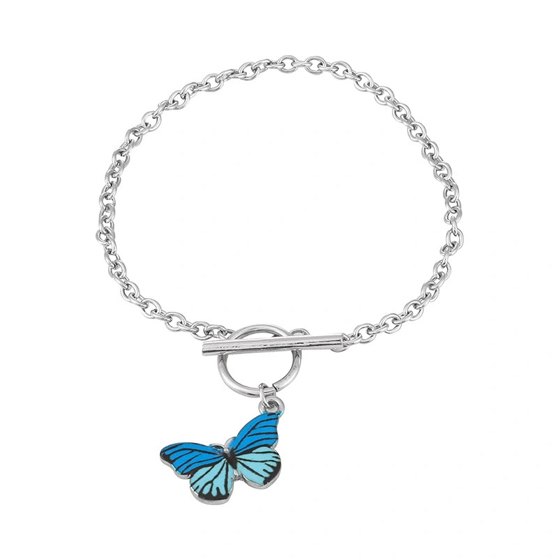 Hainon Bracelets & Bangle Jewelry Platinum Plated Alloy blue flower Bracelet wholesale 1
