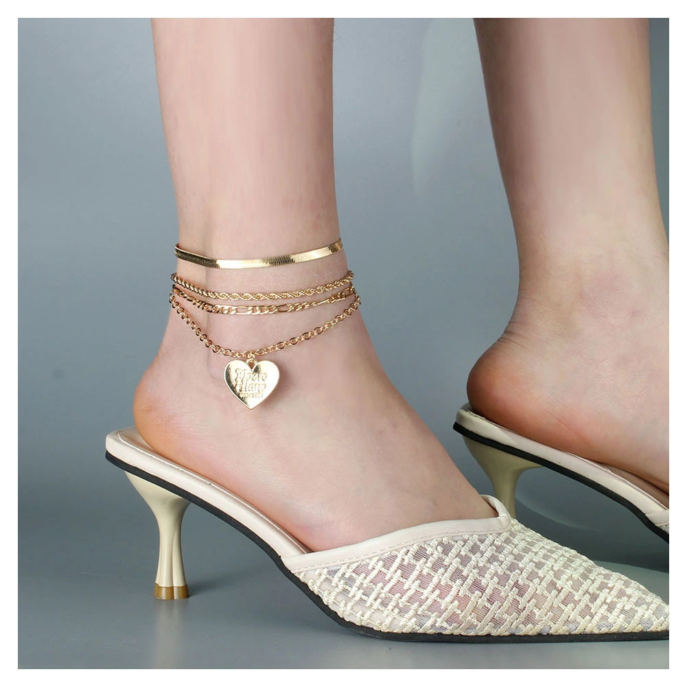 Hainon Heart Female Anklets Foot Jewelry Leg New Anklets Beach Ankle Bracelets For Women1 1