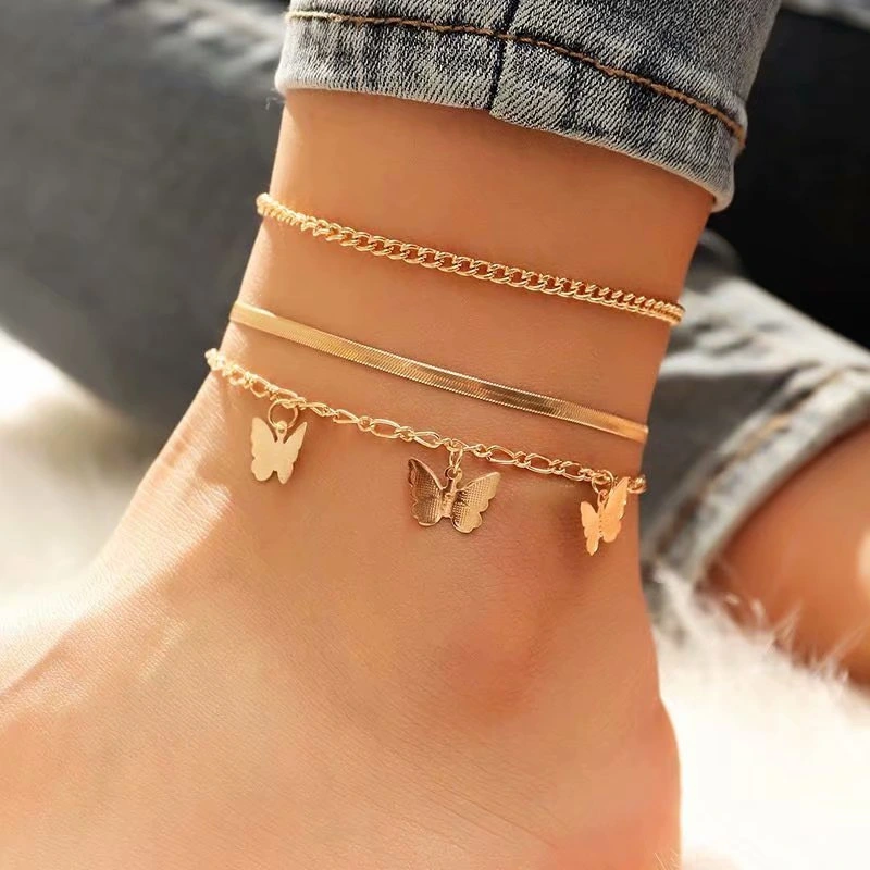 Hainon Bohemian Anklet Sets Women Foot Accessories Ankle Bracelet Fashion Butterfly Summer Beach Anklets Foot Jewelry2 1