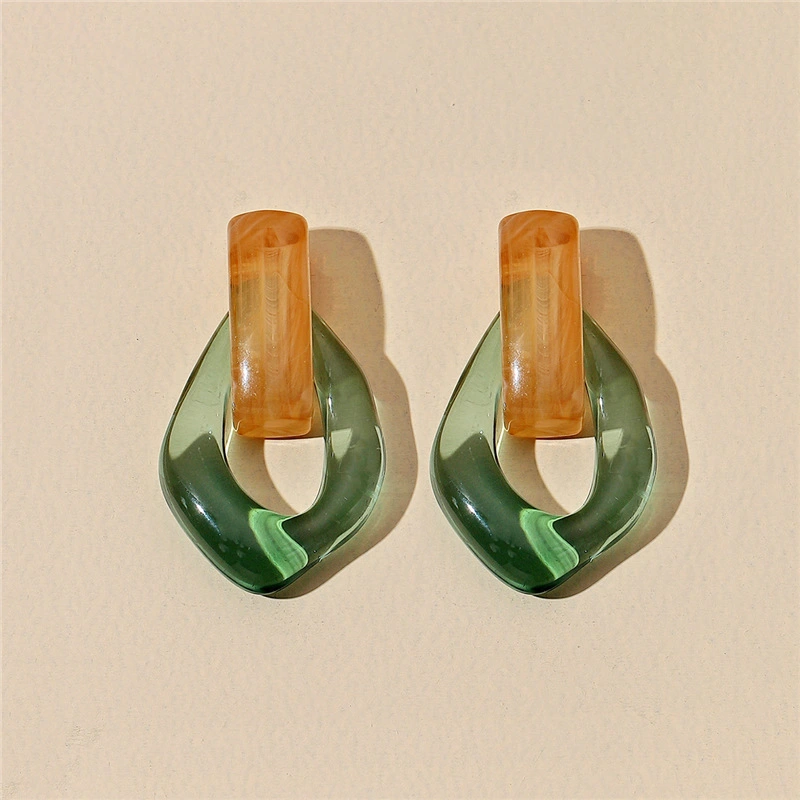 Hainon 2021 summer new women's Plastic Resin Earrings Valentine's Wishes Blessing Girlfriend Gifts Earrings 1