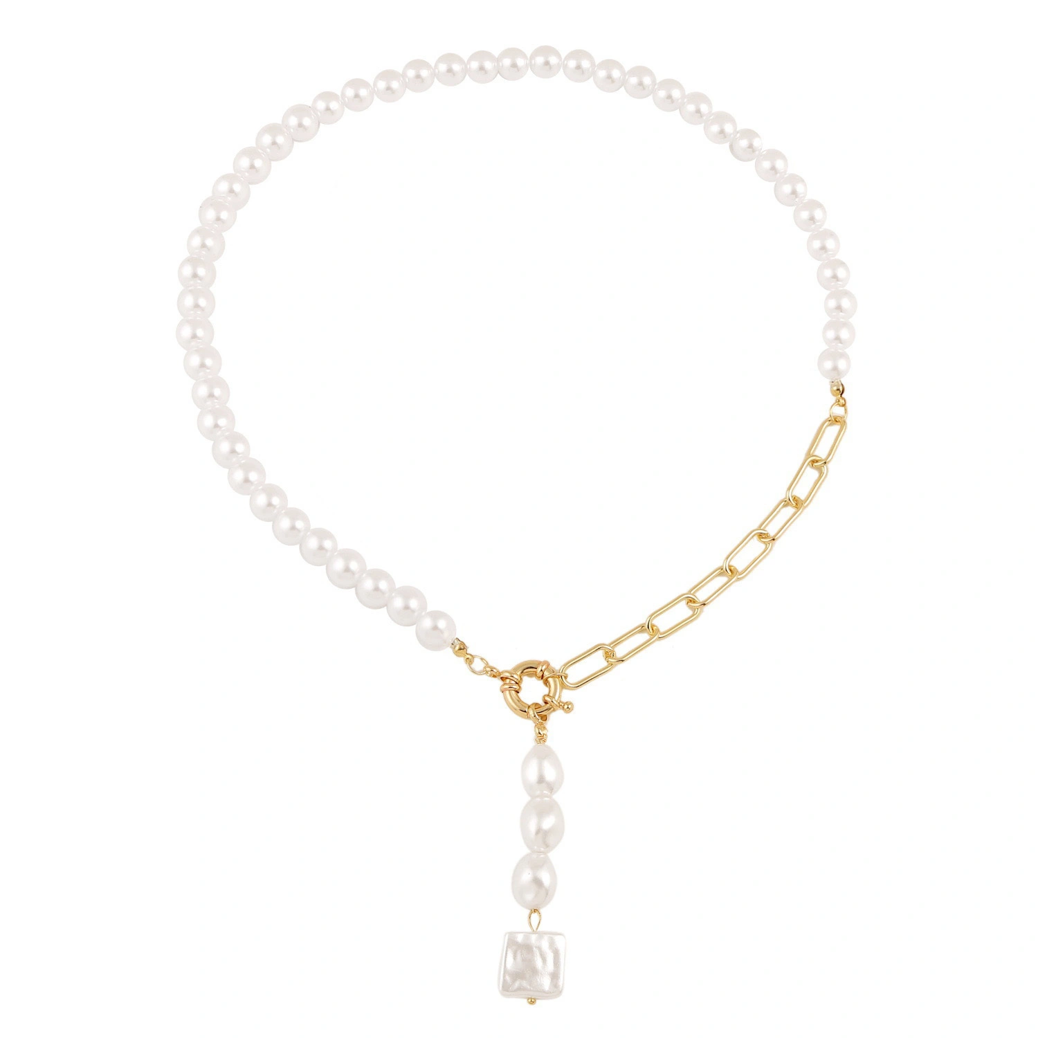 Hainon 18k Gold color Pearl Necklace For Women Fashion Shell Pendant Necklace women gifts 1