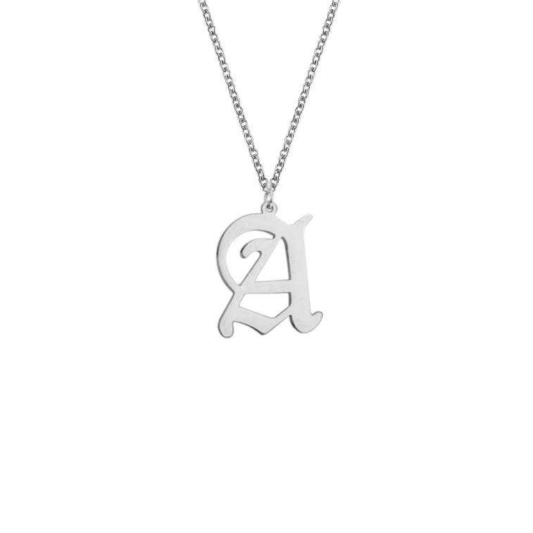 Hainon Stainless Steel Pendant Letter Necklace Chain Personalized Letter Necklace 1