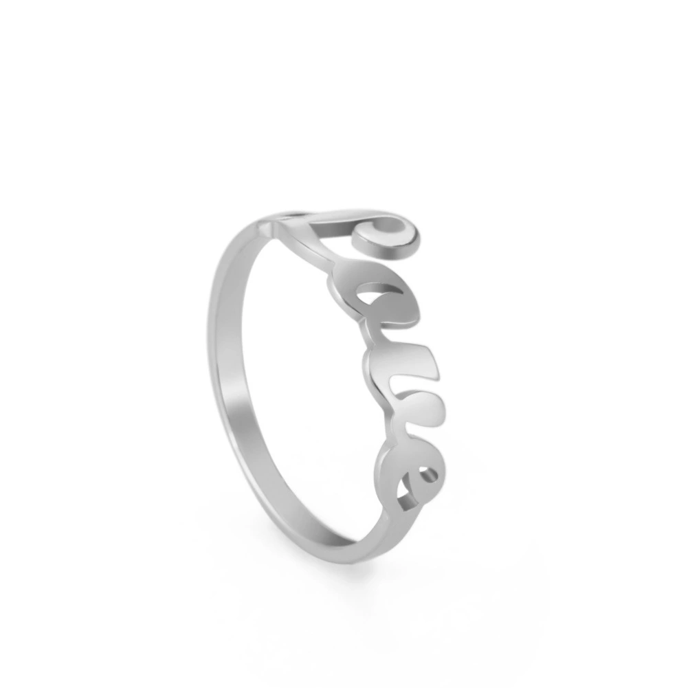 18K Gold plated Love Stainless Steel Rings letter Geometric Rings for Women gift Rings Hainon 1