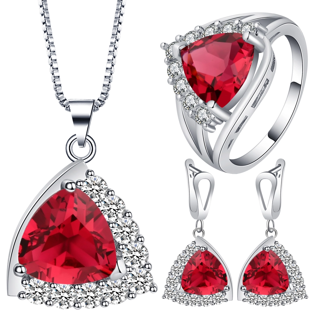 Hainon Fashion Jewelry set earrings and necklace AAA zircon plating silver luxury bridal jewelry set wholesale 1