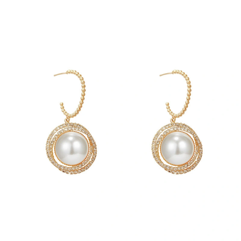 Hainon pearl earrings Birthstone gold romantic stud earring Fashion style women earring gift alloy elegant jewelry 1
