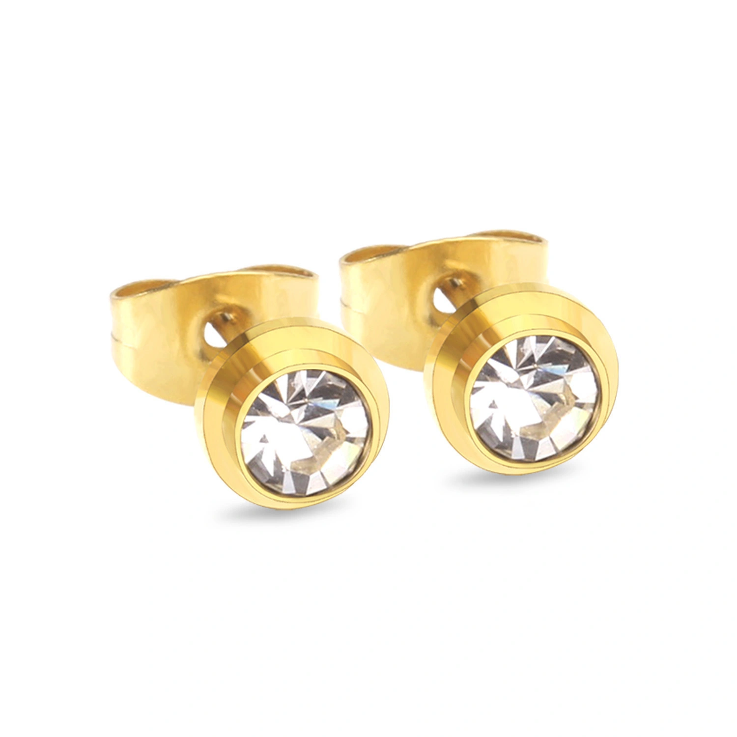 Hainon 18k gold plated New Arrival rose gold plated crystal earrings stainless steel stud Earrings Women wholesale 1