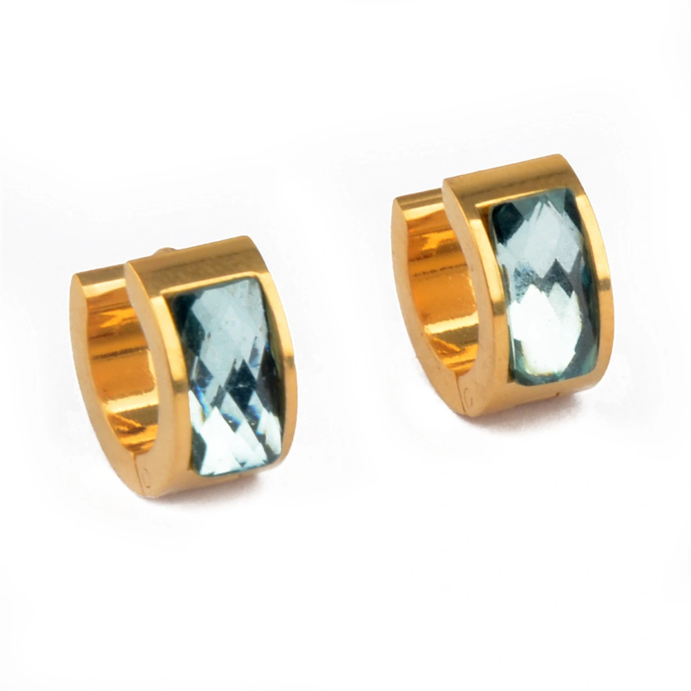 Hainon18k gold plated wholesale fancy stainless steel light green crystal earrings woman designs for party girls 1