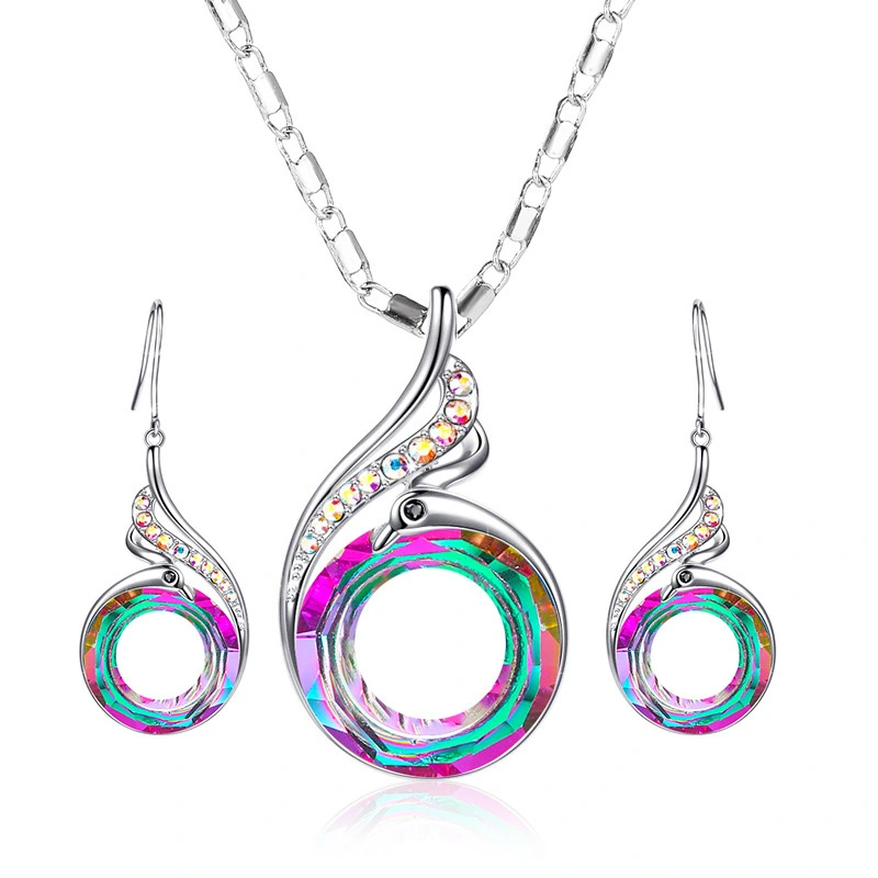 Hainon Luxury Ladies Jewelry Set Necklace Earrings 1