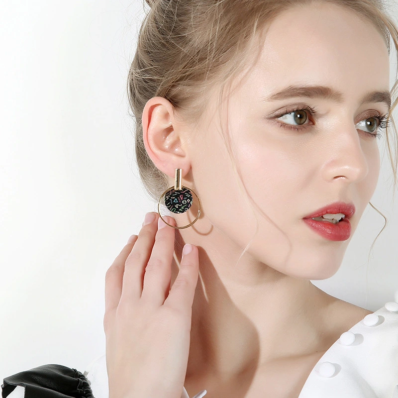 Hainon earrings for women National style colorful pattern round Jewelry beaded earrings instock wholesale 1