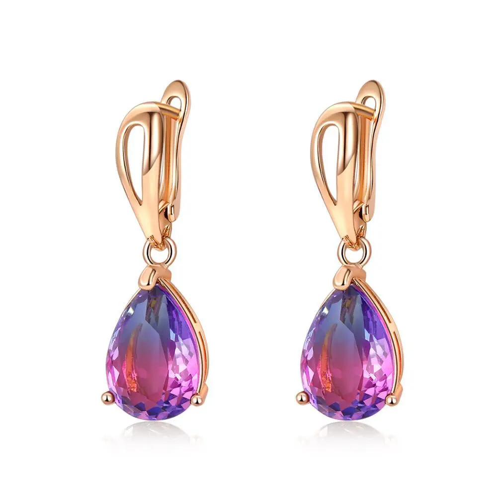 Yiwu Hainon drop earrings Personality Bright crystal water droplets earrings for women jewelry Christmas present wholesale 1