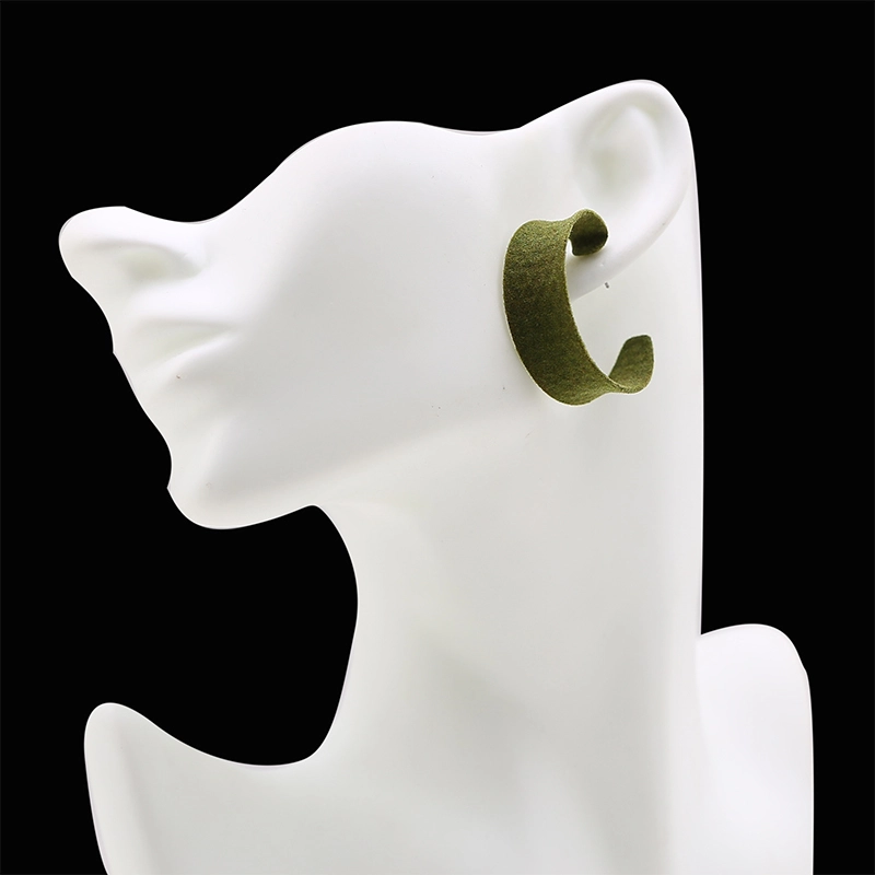 New Simple Autumn Winter C-shape Elegant Earrings Personality Flocking Earrings Female 1