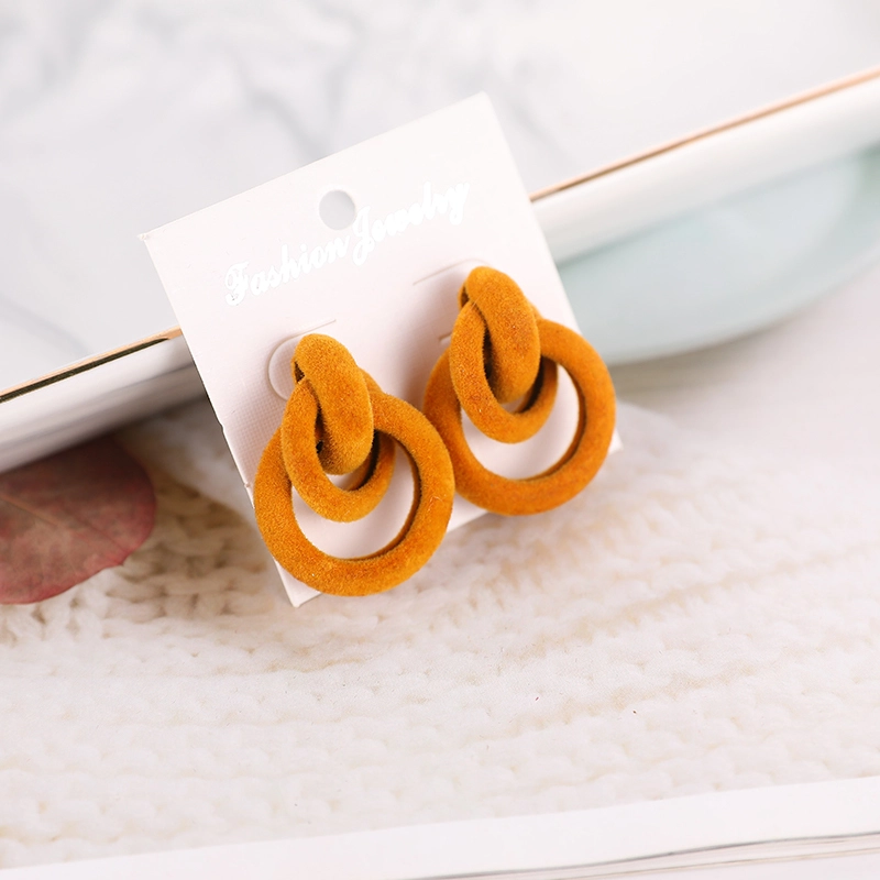 Wholesale new winter velvet texture stud earrings personality contracted joker autumn winter flocking earrings 1