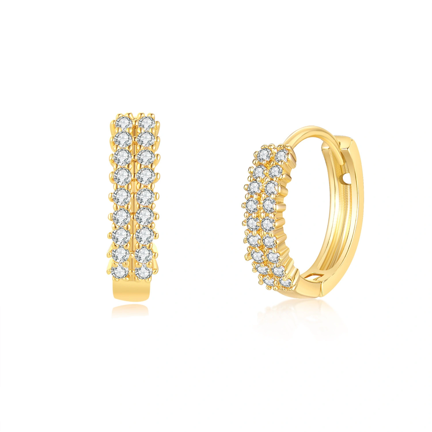 Hainon Earrings for Women White zircon 18k gold round hoop earrings 925 silver plated Earrings gift wholesale 1